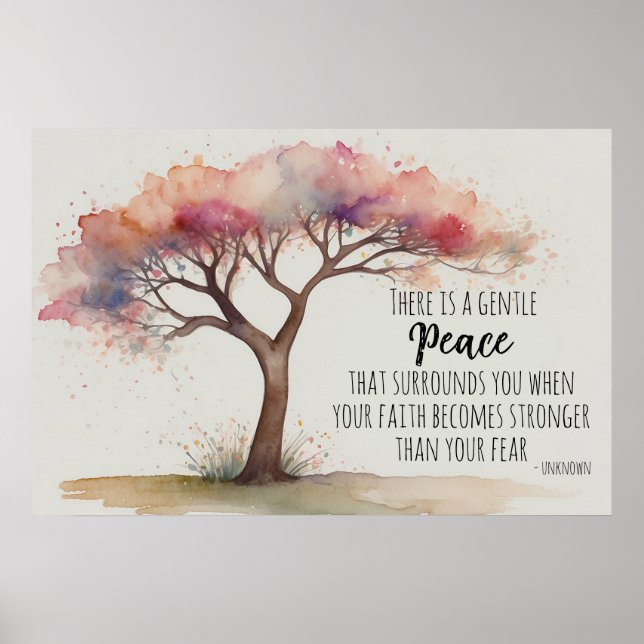 Poster *~* Citation d'arbre d'aquarelle AP81 Ethereal Cal (Devant)