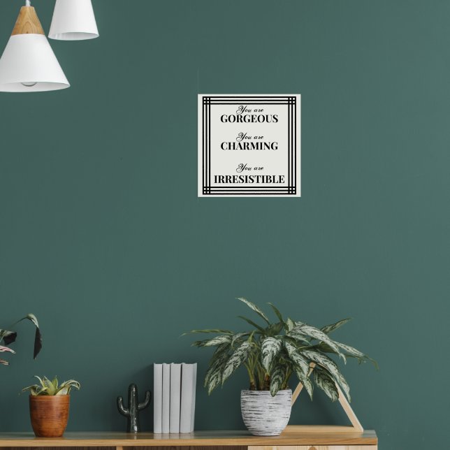 Poster Citation d'auto-évaluation noire et blanche inspir (Salon 1)