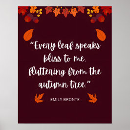Poster Citation d'automne Emily Bronte