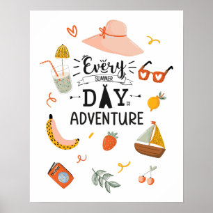 Poster Citation d'aventure estivale pour la nurserie colo