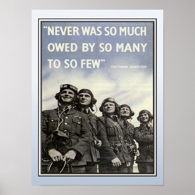 Poster Citation de 2ème guerre mondiale Churchill Anciens (Devant)