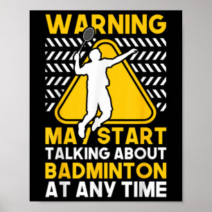 Poster Citation de badminton Peut commencer à parler de b