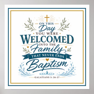 Poster Citation de baptême accueillie dans une famille qu