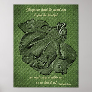 Poster Citation de beauté Sculpté Rose Inspirationnel 