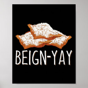 Poster Citation De Beign Yay Pour Un Byker Beignet