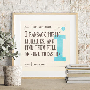 Poster Citation de bibliothèque par Virginia Woolf