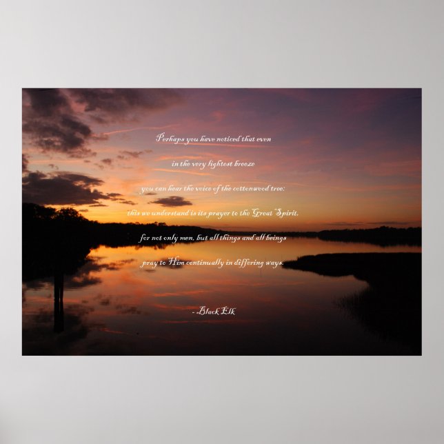 Poster Citation De Black Elk - Peut-Être Avez-Vous Remarq (Devant)