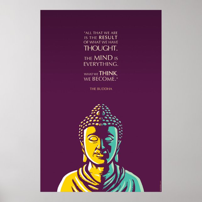 Poster Citation de Bouddha : L'esprit est tout (Devant)