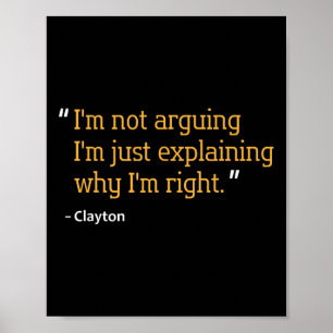 Poster Citation de cadeau Clayton drôle d'anniversaire pe