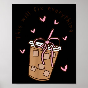 Poster Citation de café glacé disant sarcasme Nk nœud fém