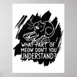 Poster Citation de chat amusante Black Splash