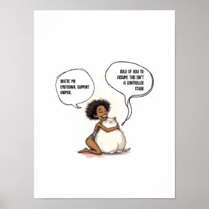 Poster Citation de chat de soutien émotionnel introverti 