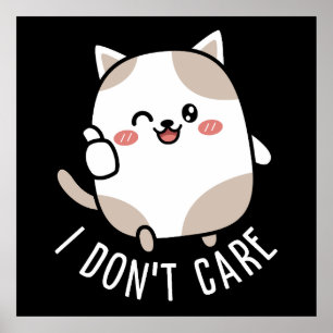 Poster Citation de chat mignon drôle et sarcastique qui d