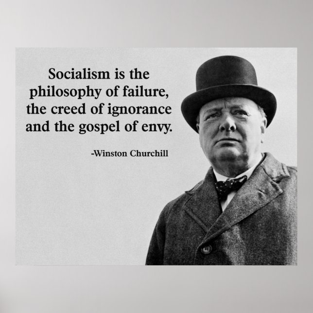 Poster Citation de Churchill contre le socialisme (Devant)