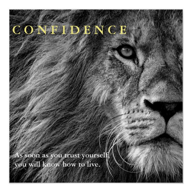 Poster Citation de confiance Lion Inspiration (Devant)