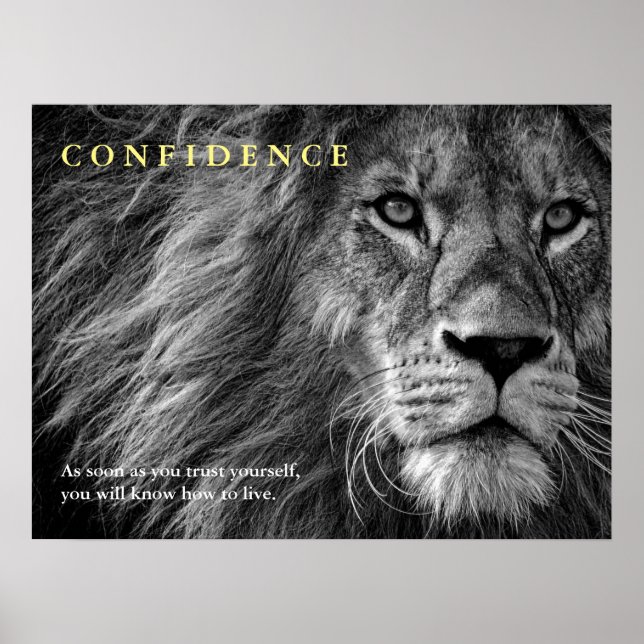 Poster Citation de confiance Lion Inspiration (Devant)