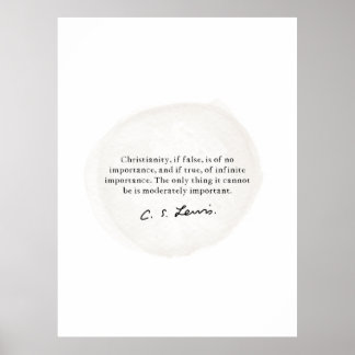 Poster Citation de CS Lewis sur la vie chrétienne, le chr