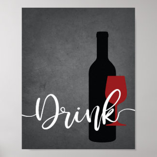 Poster Citation de cuisine rouge noir blanc gris noir BOI