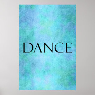 Poster Citation de danse Turquoise bleu aquarelle Modèle 