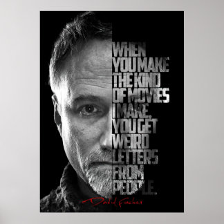 Poster Citation de David Fincher en noir et blanc