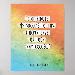 Poster Citation de Florence Nightingale "J'attribue le su