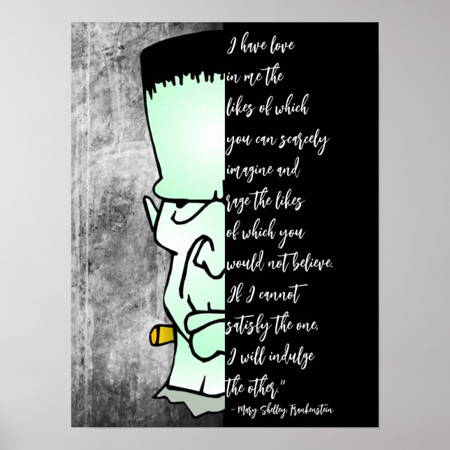 Poster Citation de Frankenstein's Monster, Shelley Love & (Devant)