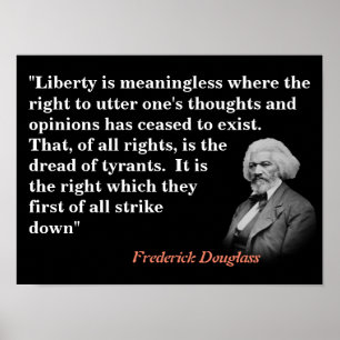 Poster Citation De Frederick Douglass Sur La Liberté D'E