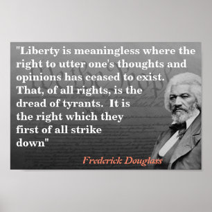 Poster Citation De Frederick Douglass Sur La Liberté D'E