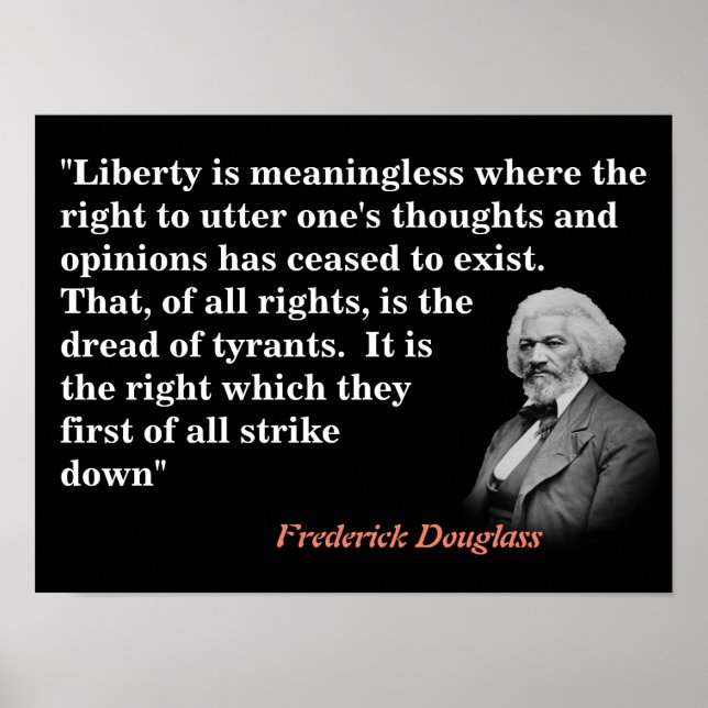 Poster Citation De Frederick Douglass Sur La Liberté D'Ex (Devant)