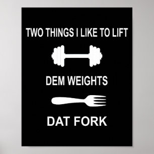 Poster Citation de gym drôle de fitness - Deux choses que