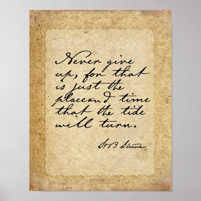 Poster Citation De Harriet Beecher Stowe Sur Papier Vinta (Devant)