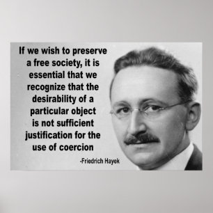 Poster Citation de Hayek Free Society