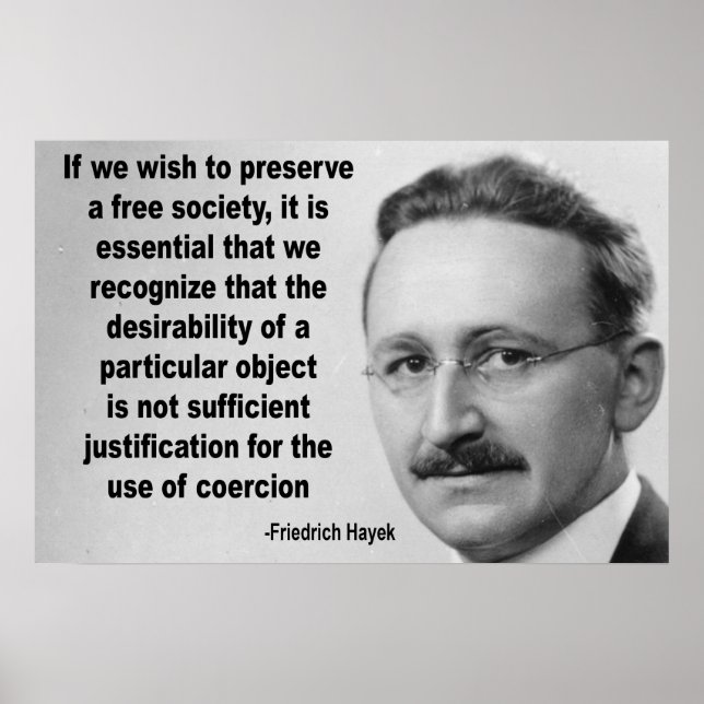 Poster Citation de Hayek Free Society (Devant)