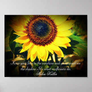 Poster Citation de Helen Keller sur Sunflower :