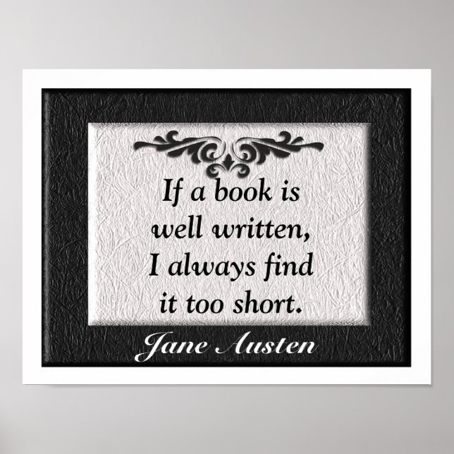 Poster Citation de Jane Austen (Devant)