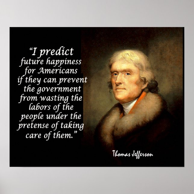 Poster Citation de Jefferson - Je Prévois Le Bonheur Futu (Devant)