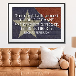 Poster Citation de Jefferson sur la liberté et la tyranni