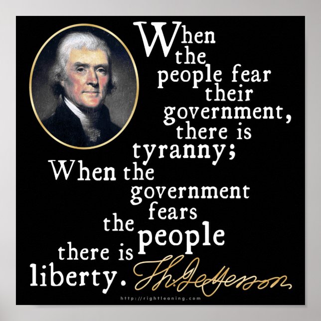 Poster Citation de Jefferson Tyranny-Liberty (Devant)