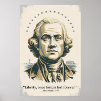 Citation de John Adams Deuxième Président Illustra
