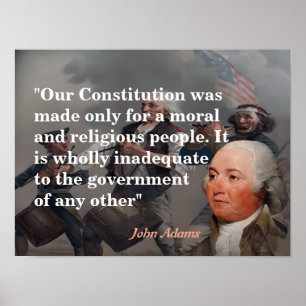 Poster Citation de John Adams sur notre Constitution