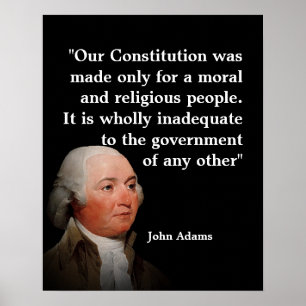 Poster Citation de John Adams sur notre Constitution
