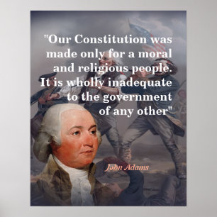 Poster Citation de John Adams sur notre Constitution