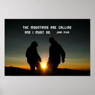 Poster Citation de John Muir : Les montagnes appellent