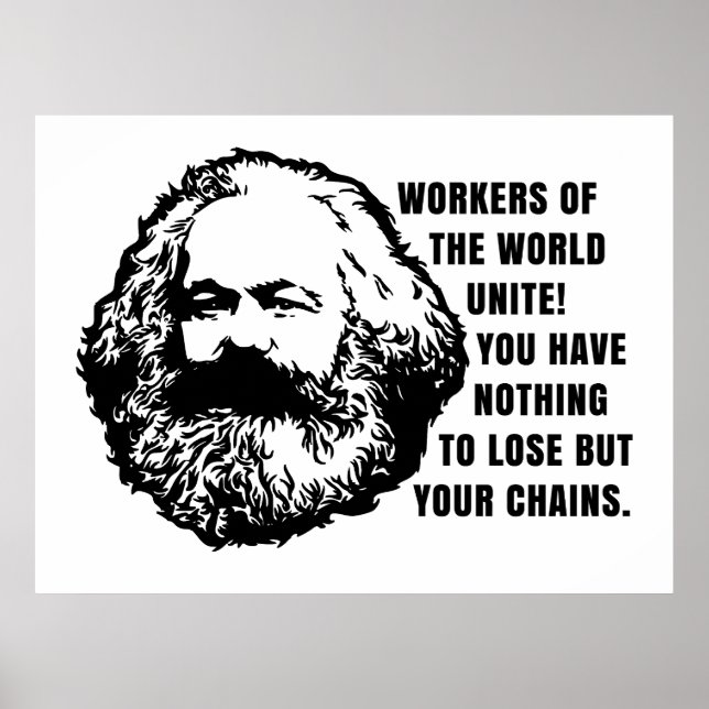 Poster Citation de Karl Marx - Les travailleurs du monde  (Devant)