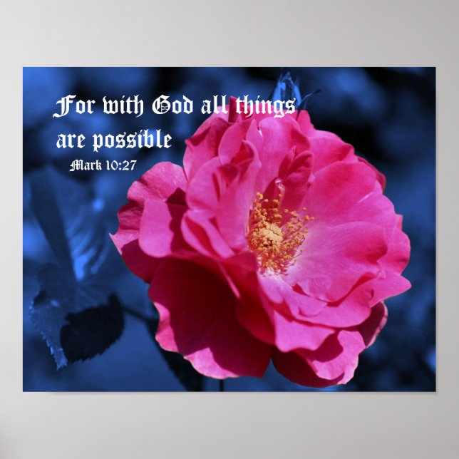 Poster Citation De La Bible Inspirationnelle Avec Dieu Ma (Devant)
