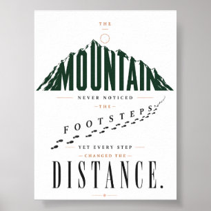 Poster Citation de la distance des pas de montagne