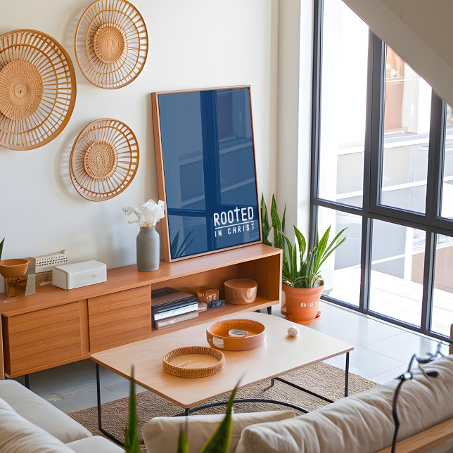 Poster Citation de la foi chrétienne enracinée en bleu ma (Créateur téléchargé)