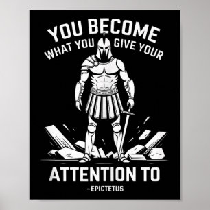 Poster Citation de la force mentale Épictète stoïque Déba