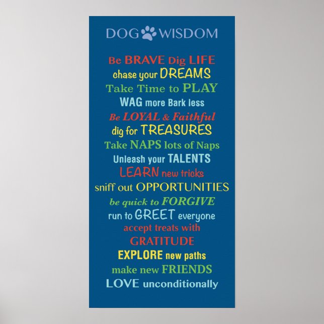 Poster Citation de la sagesse du chien (Devant)