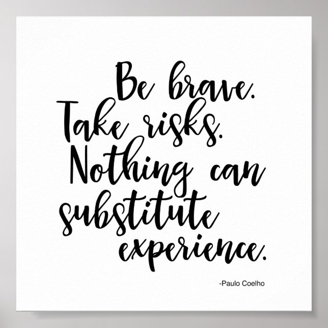 Poster Citation de l'affiche Paulo Coelho - expérience (Devant)